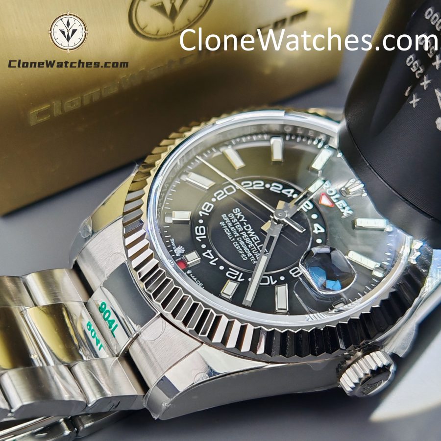 Rolex Super Clone Watches 1:1 Sky Dweller Black Dial Oyster M336934 9002 Movement - Image 14