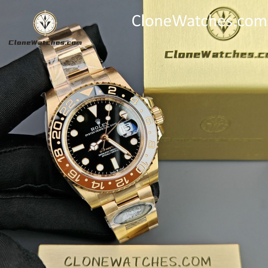 Rolex Super Clone Watches 1:1 Rootbeer GMT Master II M126715chnr Oyster 3285 Movement - Image 6