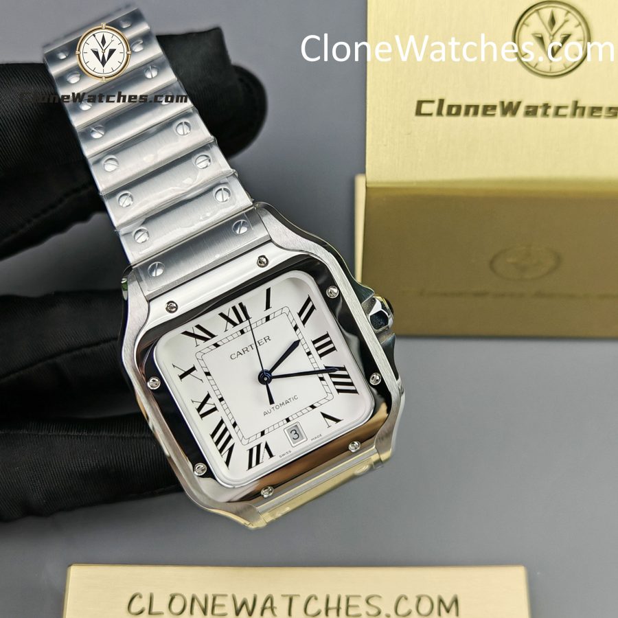Cartier Super Clone Watches 1:1 Santos Series White Dial 39.8MM WSSA0009 - Image 4