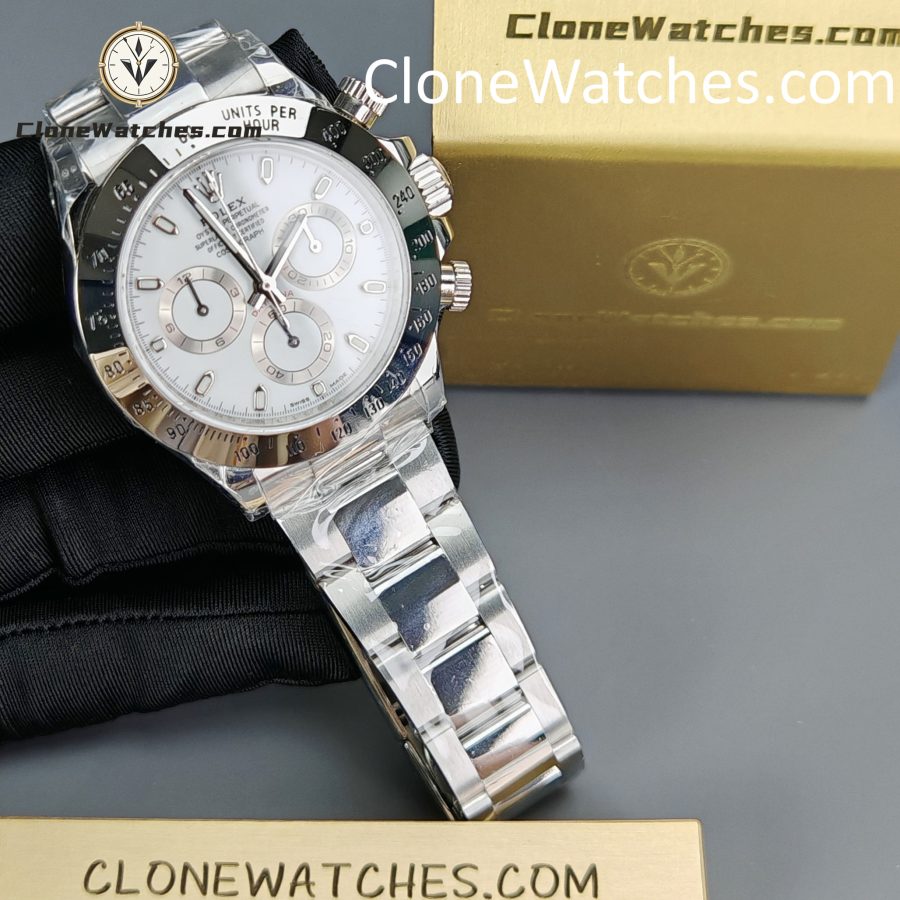 Rolex Super Clone Watches 1:1 Daytona White Dial M116520-78590 4130 Movement - Image 4