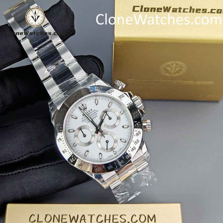 Rolex Super Clone Watches 1:1 Daytona White Dial M116520-78590 4130 Movement - Image 5
