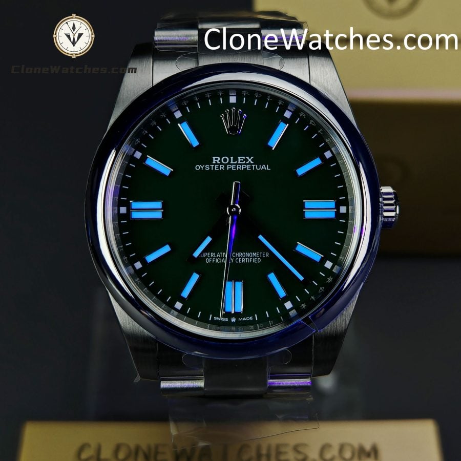 Rolex Super Clone Watches 1:1 Oyster Perpetual Green Dial 41mm M124300 3230 Movement - Image 2
