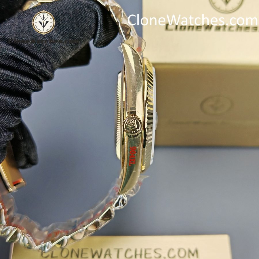 Rolex Super Clone Watches 1:1 Day Date 18K Gold Black Diamond Dial 40mm m228238-0059 3255 Movement - Image 7