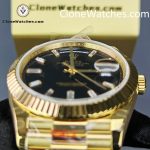 Rolex Super Clone Watches 1:1 Day Date 18K Gold Black Diamond Dial 40mm m228238-0059 3255 Movement - Image 10