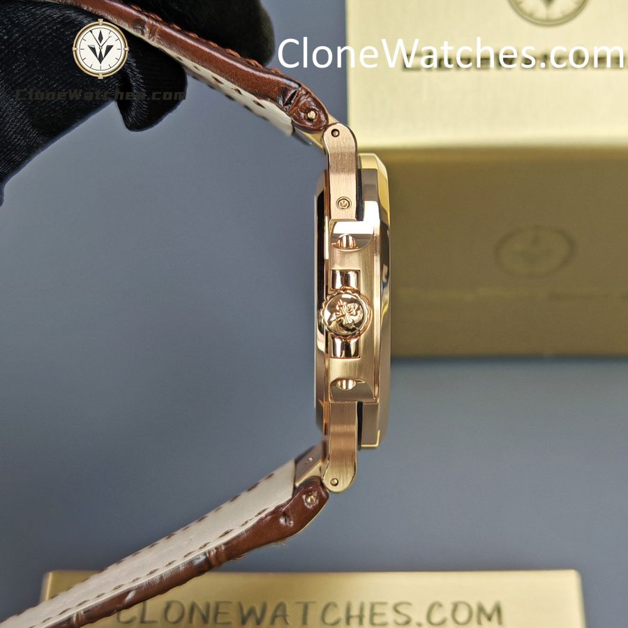 Patek Philippe Super Clone Watches 1:1 Nautilus 5712 Grey Dial Brown Leather Strap - Image 6