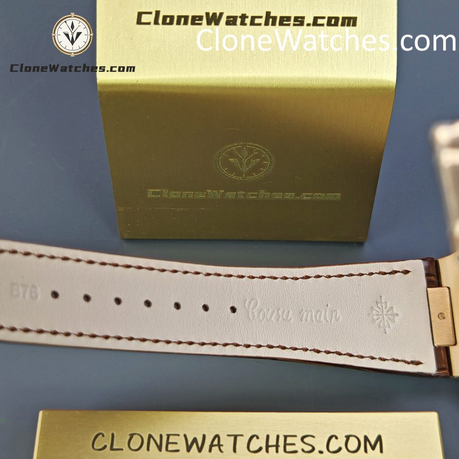 Patek Philippe Super Clone Watches 1:1 Nautilus 5712 Grey Dial Brown Leather Strap - Image 10