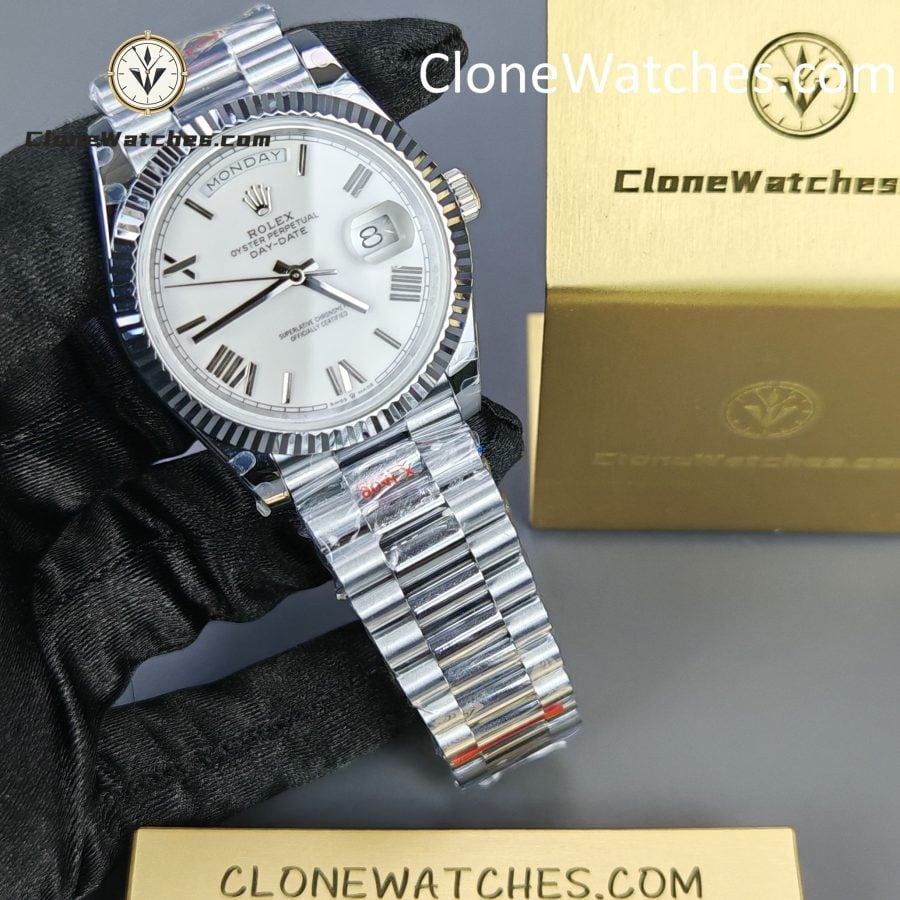 Rolex Super Clone Watches 1:1 Day Date White Dial 40mm m228239-0046 3255 Movement - Image 3