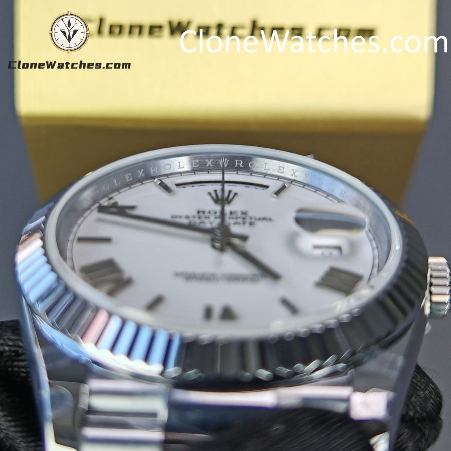 Rolex Super Clone Watches 1:1 Day Date White Dial 40mm m228239-0046 3255 Movement - Image 10