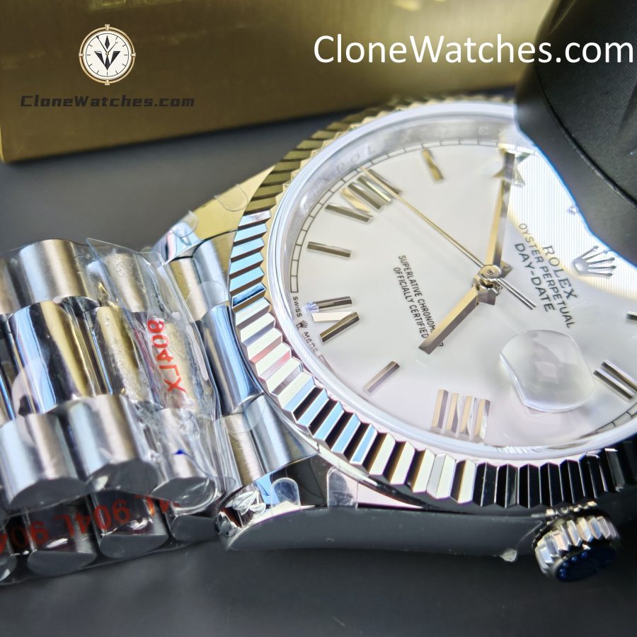 Rolex Super Clone Watches 1:1 Day Date White Dial 40mm m228239-0046 3255 Movement - Image 11