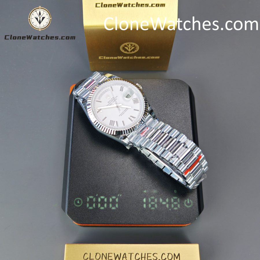 Rolex Super Clone Watches 1:1 Day Date White Dial 40mm m228239-0046 3255 Movement - Image 13