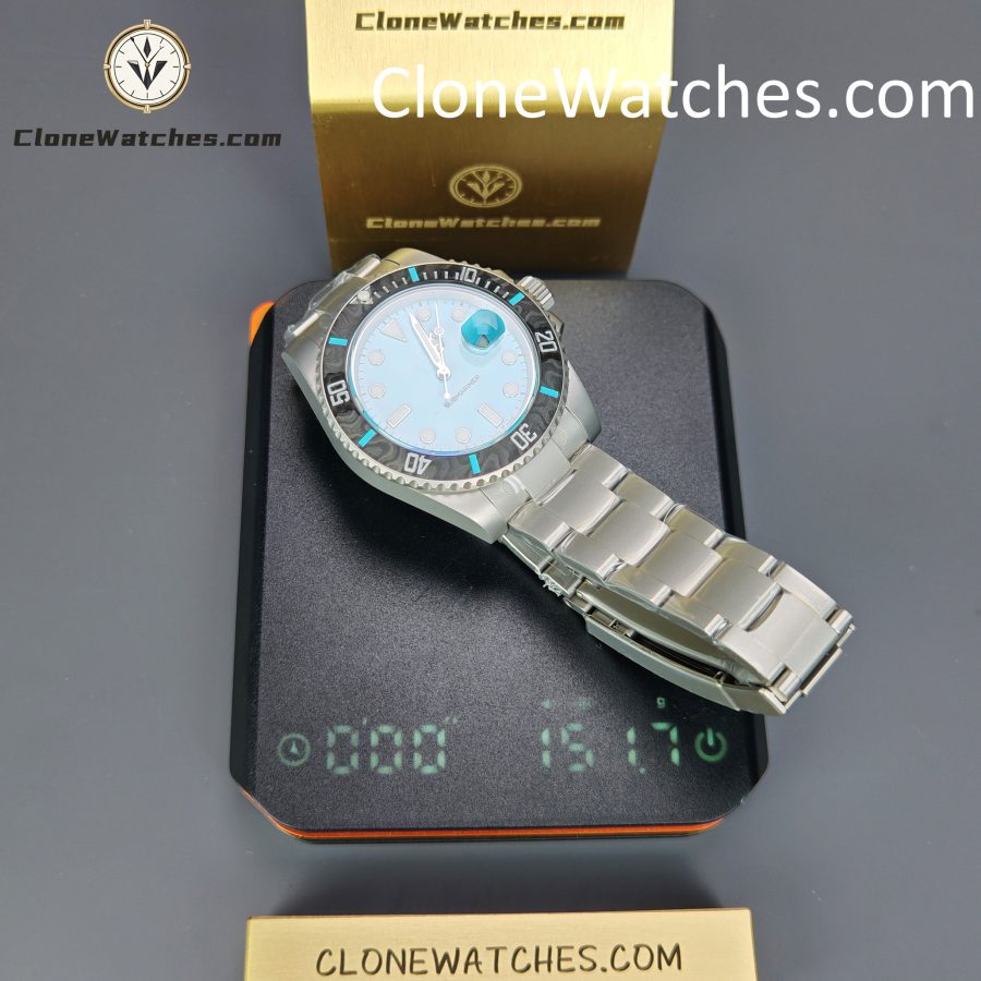 Rolex Super Clone Watches 1:1 DIW Aquamarine Tiffany Blue Dial Submariner Carbon Bezel 3135 Movement - Image 17
