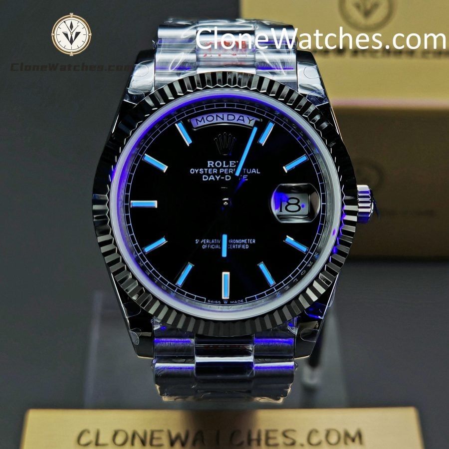Rolex Super Clone Watches 1:1 Day Date Black Dial 40mm m228239-0005 3255 Movement - Image 2