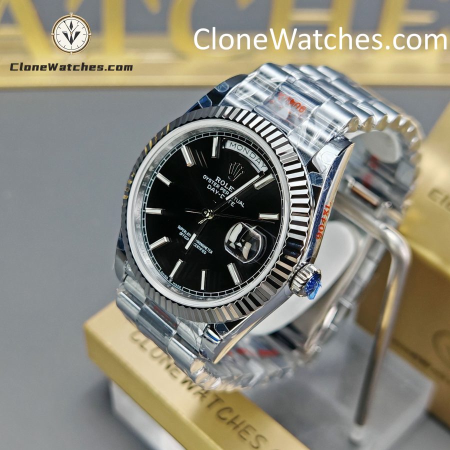 Rolex Super Clone Watches 1:1 Day Date Black Dial 40mm m228239-0005 3255 Movement - Image 3