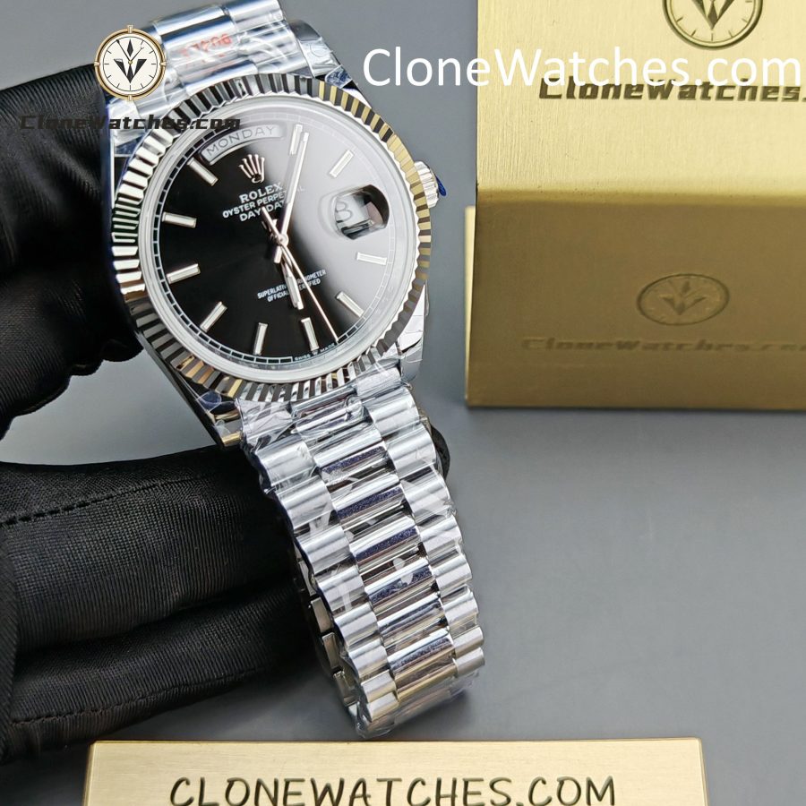 Rolex Super Clone Watches 1:1 Day Date Black Dial 40mm m228239-0005 3255 Movement - Image 4