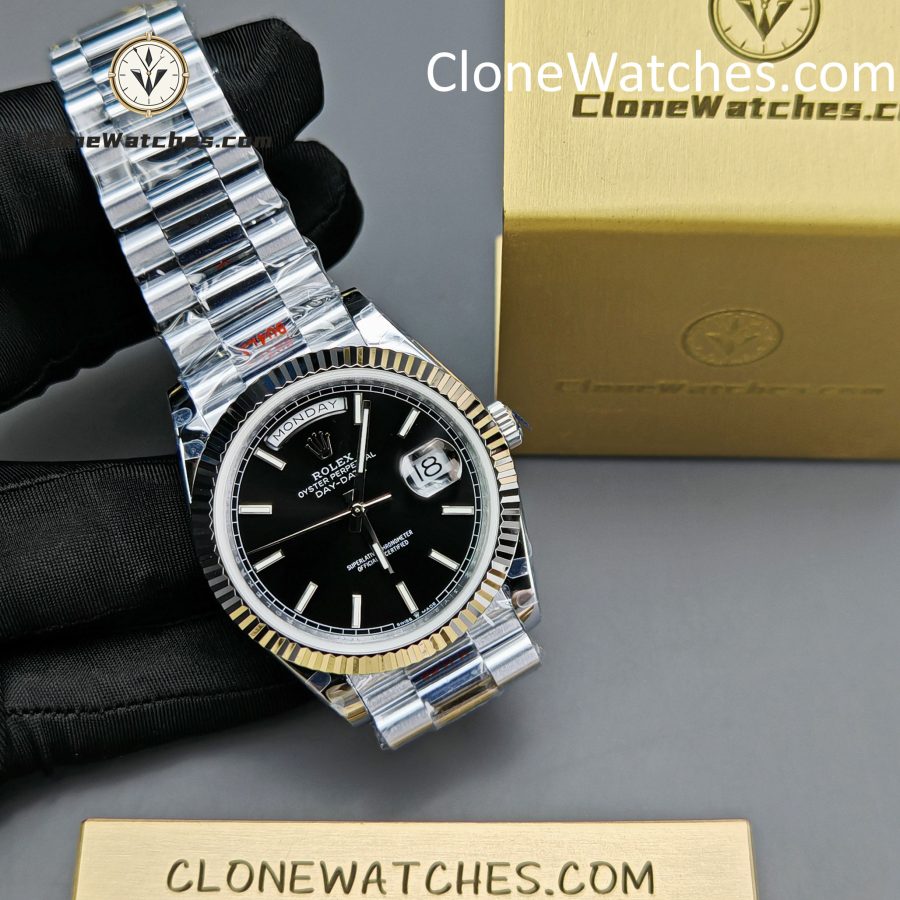 Rolex Super Clone Watches 1:1 Day Date Black Dial 40mm m228239-0005 3255 Movement - Image 5