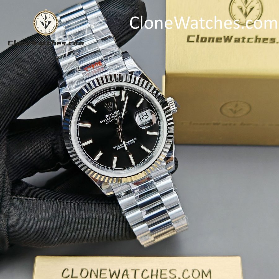 Rolex Super Clone Watches 1:1 Day Date Black Dial 40mm m228239-0005 3255 Movement - Image 6