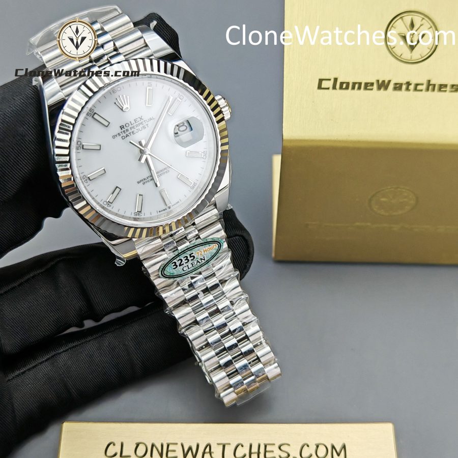 Rolex Super Clone Watches 1:1 DateJust White Dial m126334-0010 Jubilee 41MM 3235 Movement - Image 4
