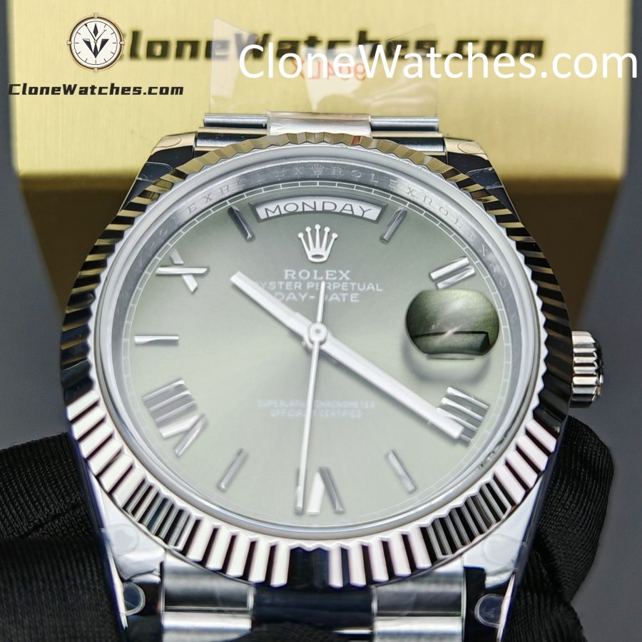 Rolex Super Clone Watches 1:1 Day Date Olive Green Dial 40mm m228239-0033 3255 Movement - Image 12