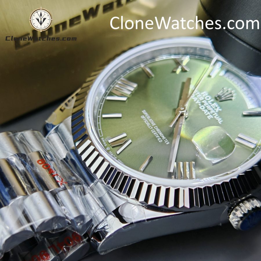 Rolex Super Clone Watches 1:1 Day Date Olive Green Dial 40mm m228239-0033 3255 Movement - Image 13