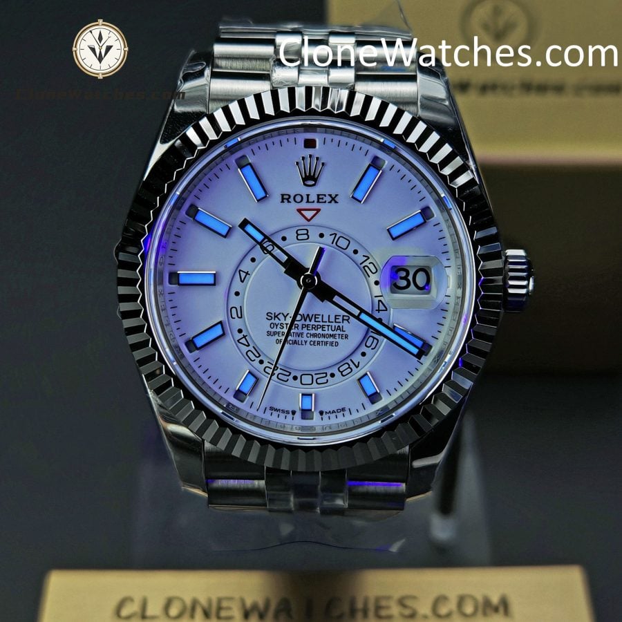 Rolex Super Clone Watches 1:1 Sky Dweller White Dial Jubilee M336934 9002 Movement - Image 2