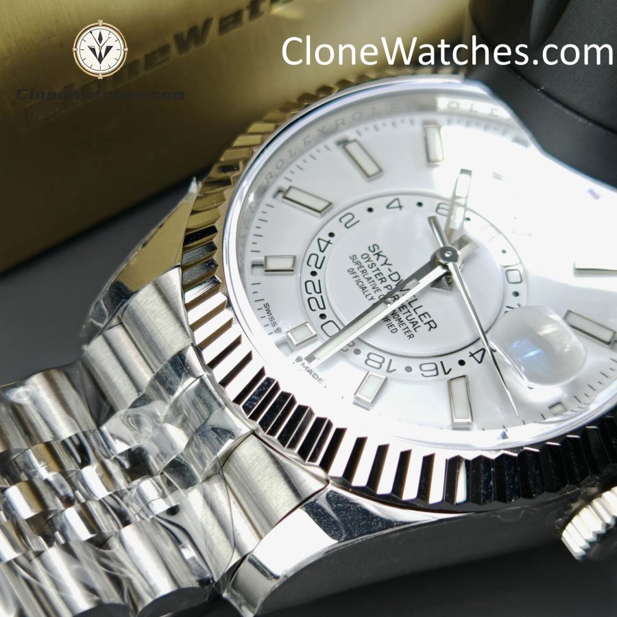 Rolex Super Clone Watches 1:1 Sky Dweller White Dial Jubilee M336934 9002 Movement - Image 15
