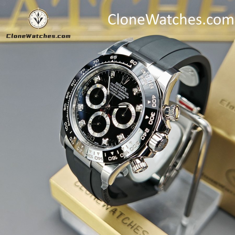 Rolex Super Clone Watches 1:1 Daytona Black Diamond Dial m116519ln-0025 4130 Movement - Image 3