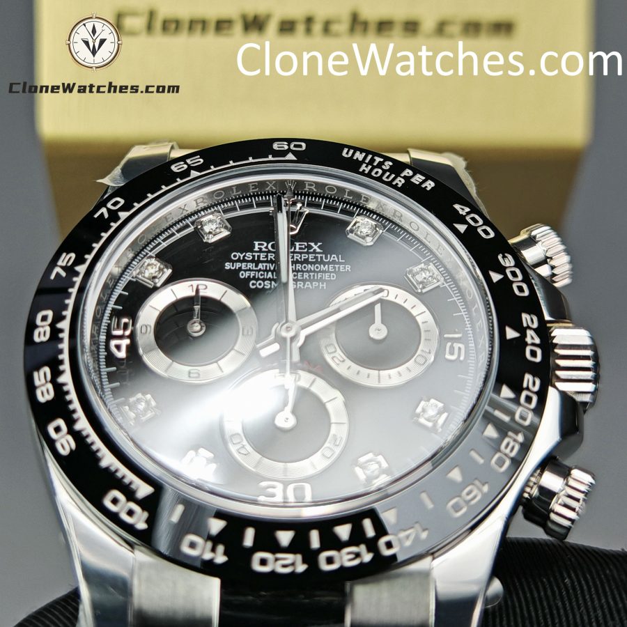 Rolex Super Clone Watches 1:1 Daytona Black Diamond Dial m116519ln-0025 4130 Movement - Image 12