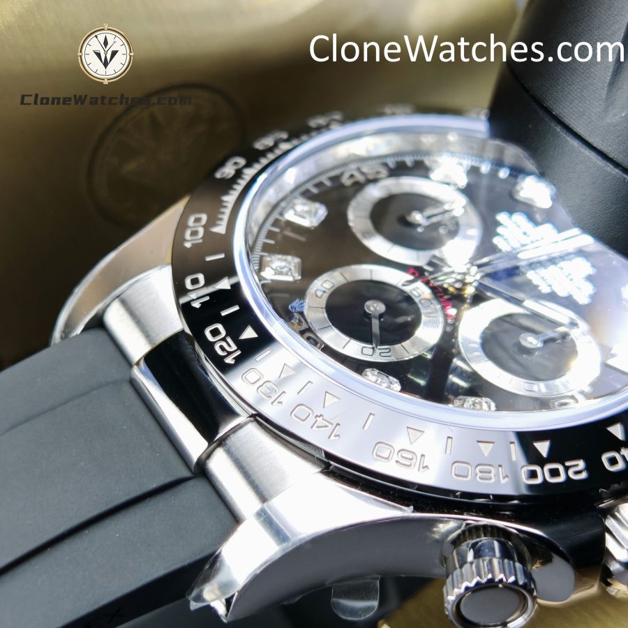 Rolex Super Clone Watches 1:1 Daytona Black Diamond Dial m116519ln-0025 4130 Movement - Image 13