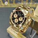 Rolex Super Clone Watches 1:1 Daytona 18K Gold Black Dial M116508-0009 4130 Movement - Image 3