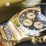 Rolex Super Clone Watches 1:1 Daytona 18K Gold Black Dial M116508-0009 4130 Movement - Image 15