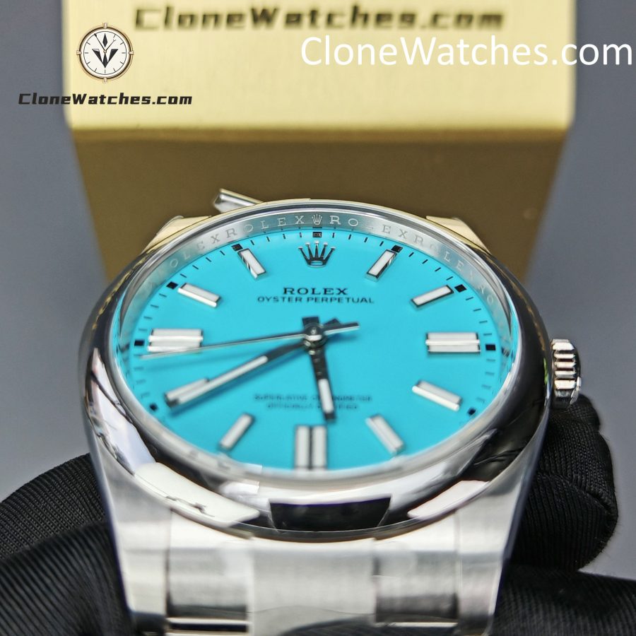Rolex Super Clone Watches 1:1 Oyster Perpetual Turquoise Blue Dial 41mm m124300-0006 3230 Movement - Image 14