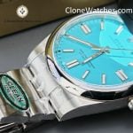 Rolex Super Clone Watches 1:1 Oyster Perpetual Turquoise Blue Dial 41mm m124300-0006 3230 Movement - Image 15