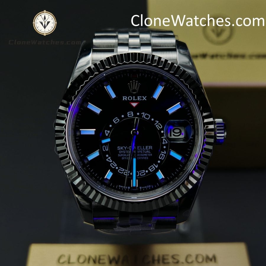 Rolex Super Clone Watches 1:1 Sky Dweller Black Dial Jubilee M336934 9002 Movement - Image 2