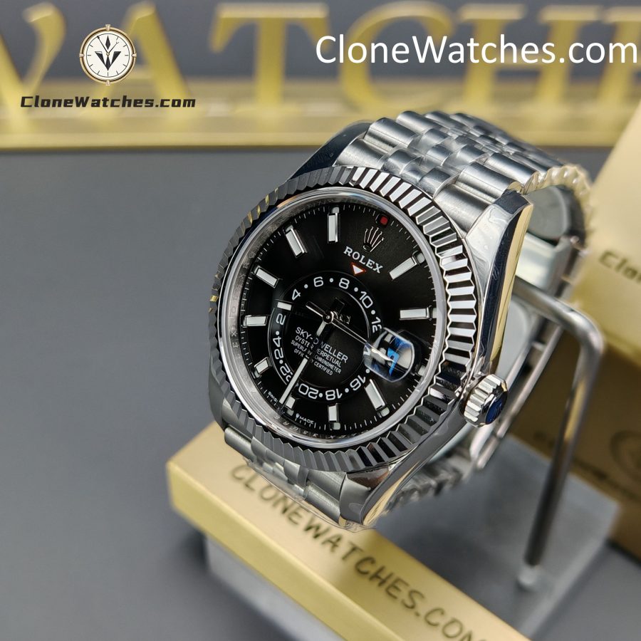 Rolex Super Clone Watches 1:1 Sky Dweller Black Dial Jubilee M336934 9002 Movement - Image 3