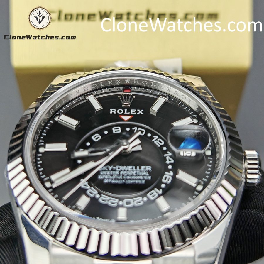 Rolex Super Clone Watches 1:1 Sky Dweller Black Dial Jubilee M336934 9002 Movement - Image 14