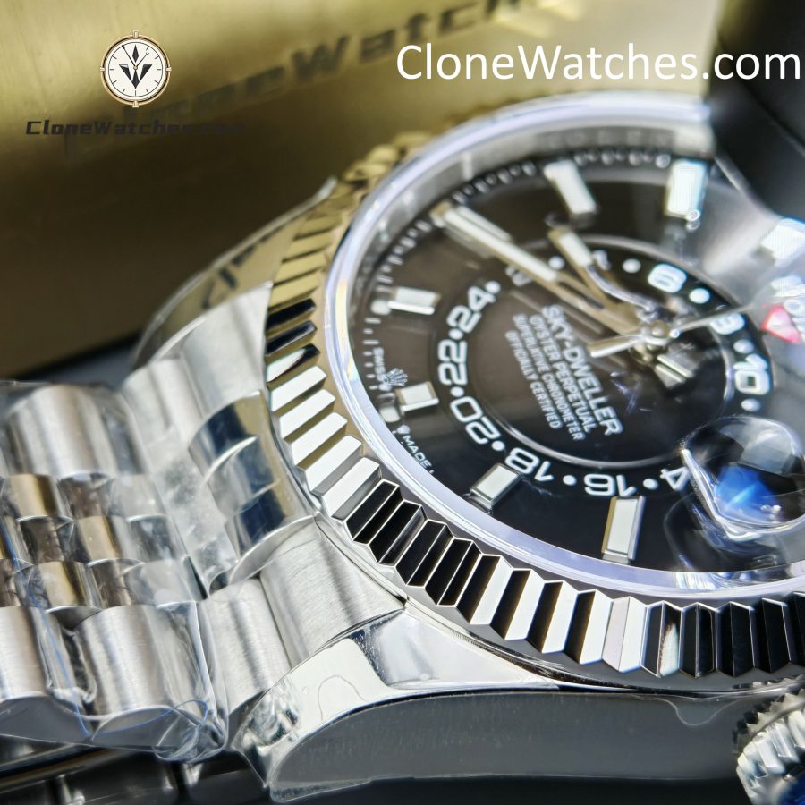 Rolex Super Clone Watches 1:1 Sky Dweller Black Dial Jubilee M336934 9002 Movement - Image 15