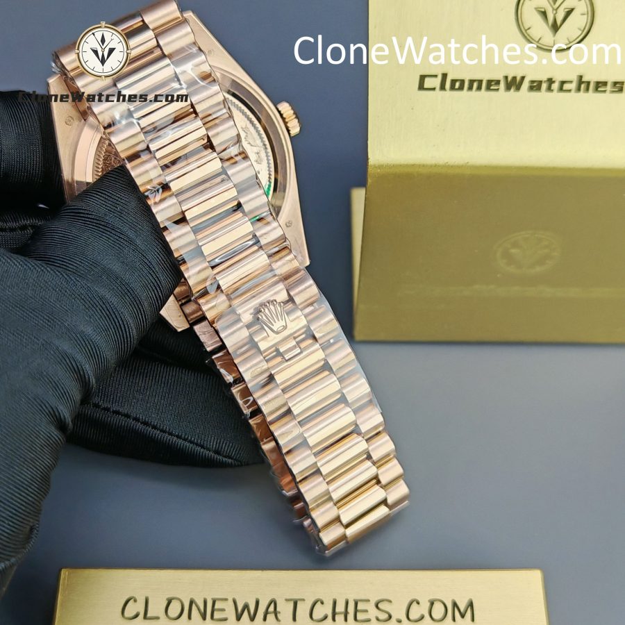 Rolex Super Clone Watches 1:1 Day Date 18K Rose Gold Grey Roman Dial 40mm m228235-0055 3255 Movement - Image 6