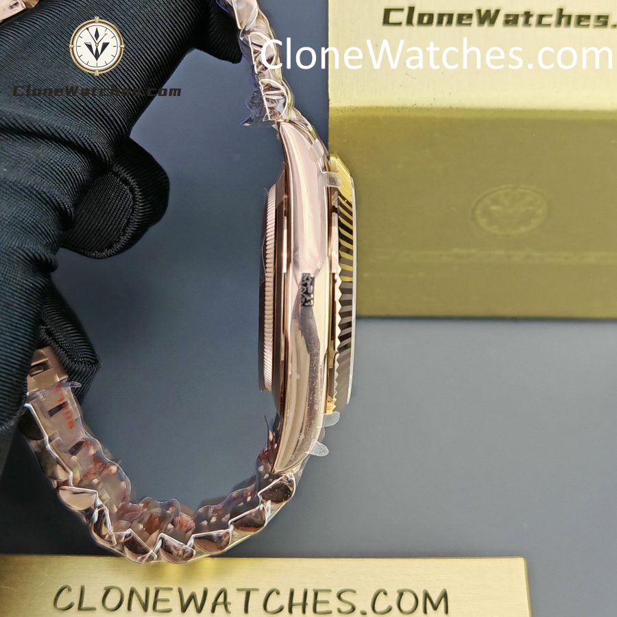 Rolex Super Clone Watches 1:1 Day Date 18K Rose Gold Grey Roman Dial 40mm m228235-0055 3255 Movement - Image 8