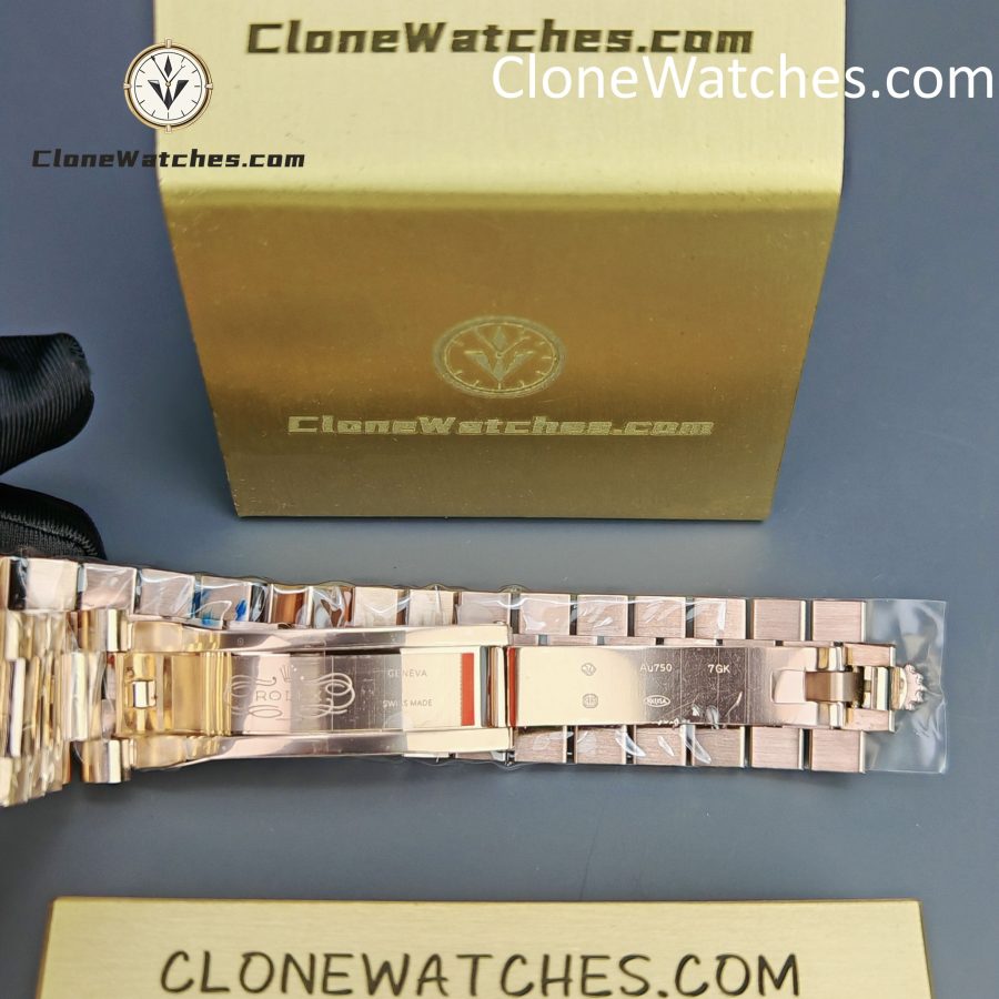 Rolex Super Clone Watches 1:1 Day Date 18K Rose Gold Grey Roman Dial 40mm m228235-0055 3255 Movement - Image 11