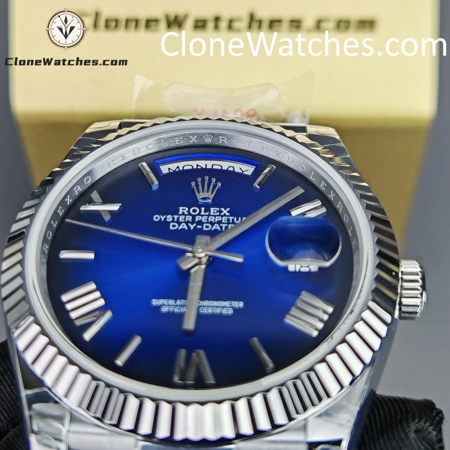Rolex Super Clone Watches 1:1 Day Date Blue Dial 40mm m228239-0076 3255 Movement - Image 13