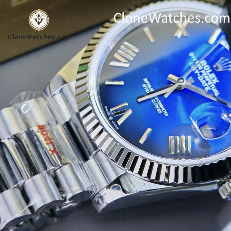 Rolex Super Clone Watches 1:1 Day Date Blue Dial 40mm m228239-0076 3255 Movement - Image 14