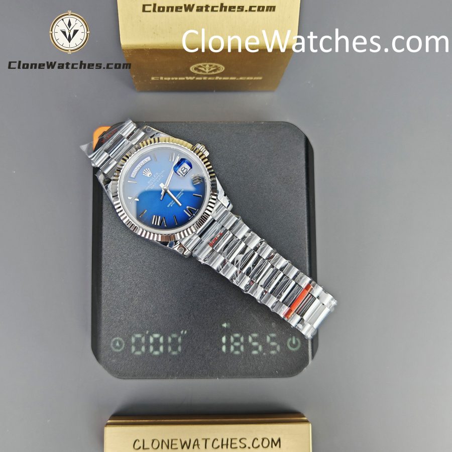Rolex Super Clone Watches 1:1 Day Date Blue Dial 40mm m228239-0076 3255 Movement - Image 16