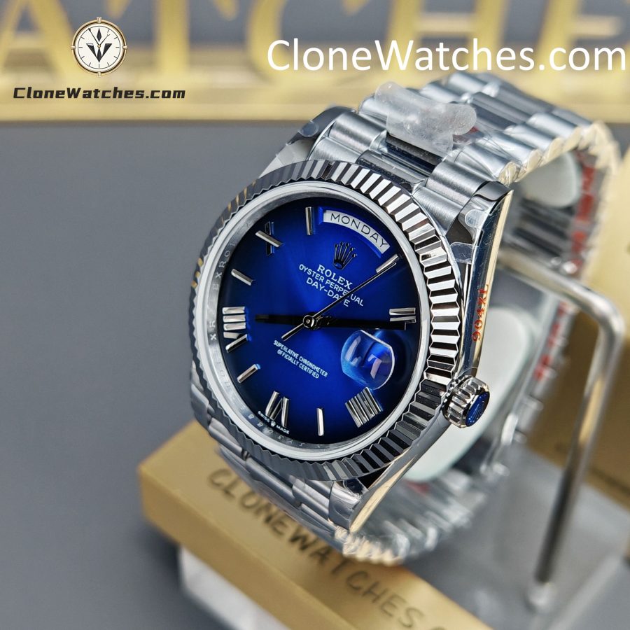 Rolex Super Clone Watches 1:1 Day Date Blue Dial 40mm m228239-0076 3255 Movement - Image 2
