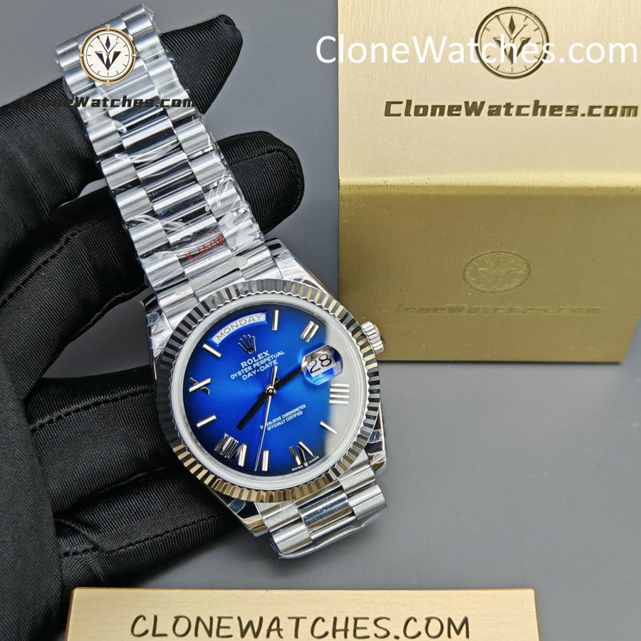Rolex Super Clone Watches 1:1 Day Date Blue Dial 40mm m228239-0076 3255 Movement - Image 4