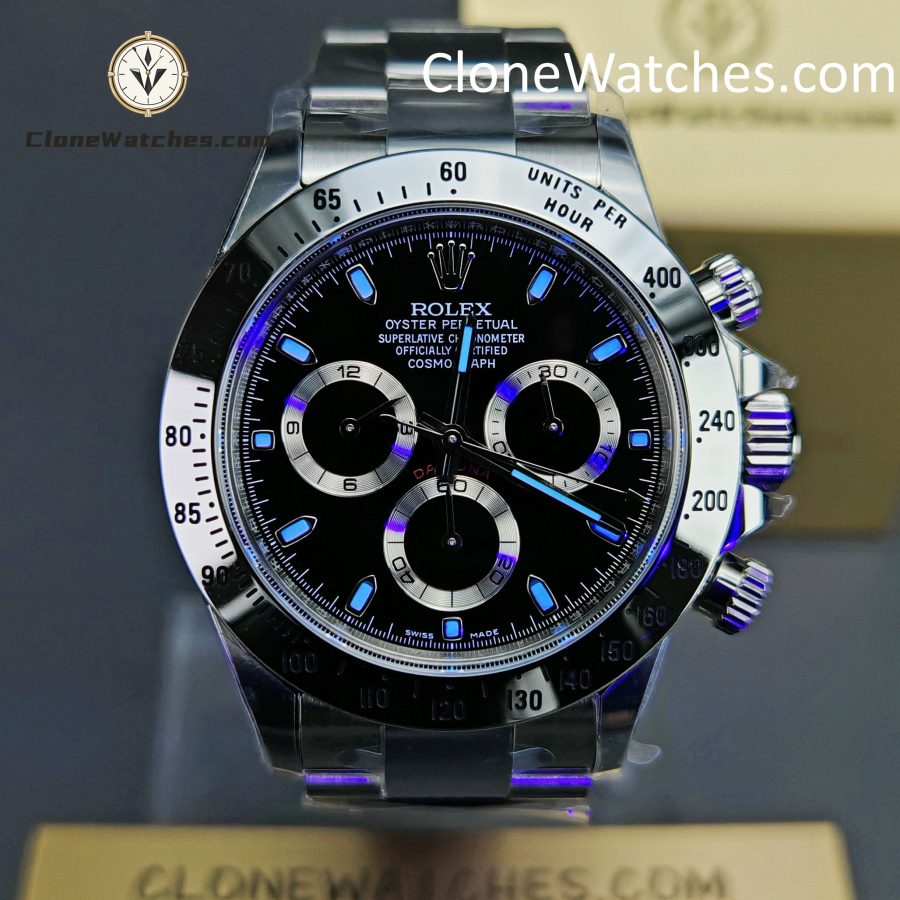 Rolex Super Clone Watches 1:1 Daytona Black Dial M116520-78590 4130 Movement - Image 2