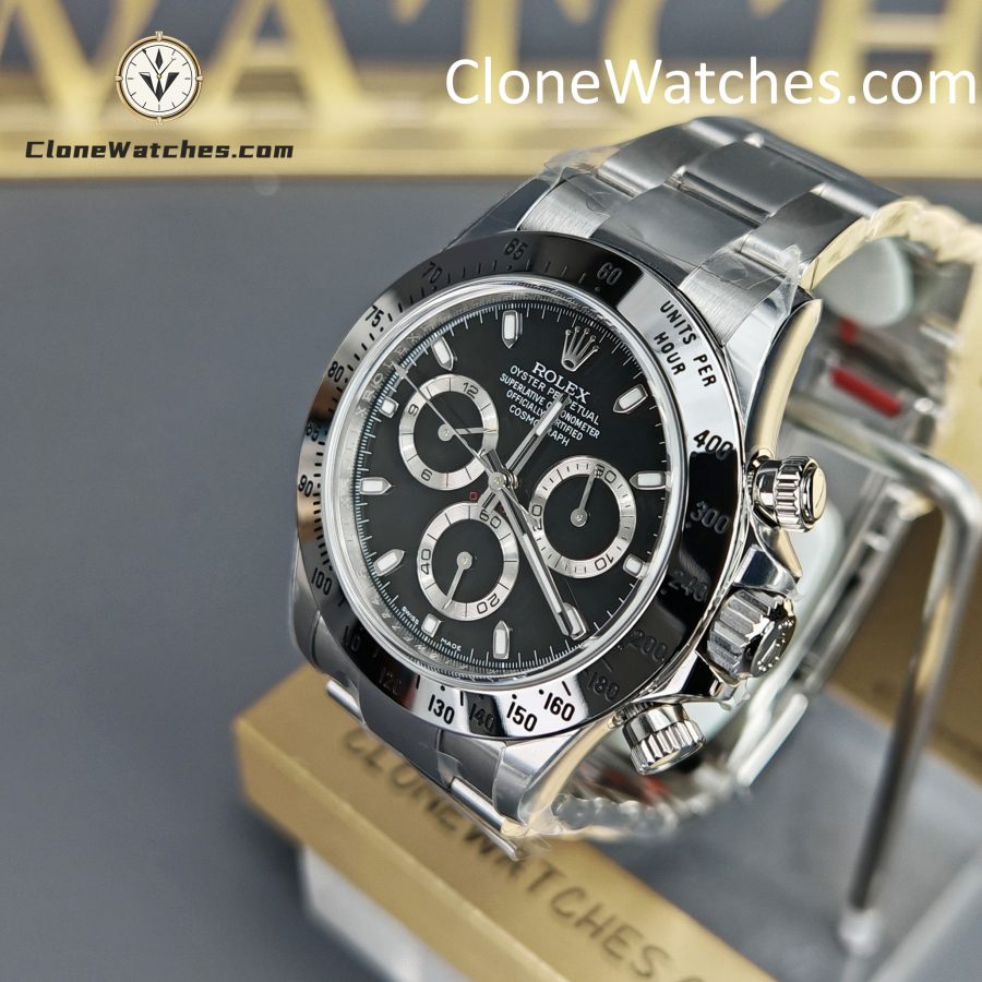 Rolex Super Clone Watches 1:1 Daytona Black Dial M116520-78590 4130 Movement - Image 3