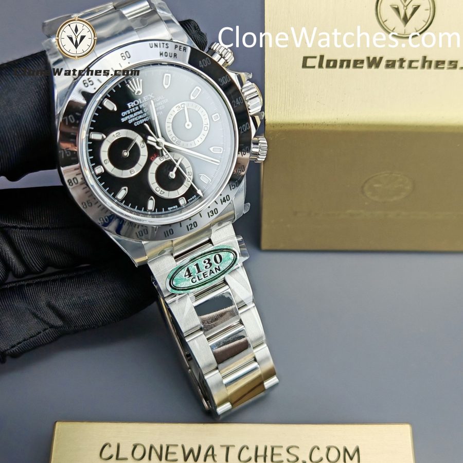 Rolex Super Clone Watches 1:1 Daytona Black Dial M116520-78590 4130 Movement - Image 4