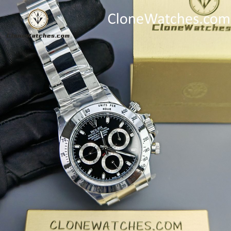 Rolex Super Clone Watches 1:1 Daytona Black Dial M116520-78590 4130 Movement - Image 5