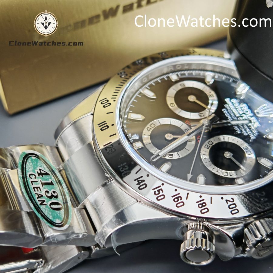 Rolex Super Clone Watches 1:1 Daytona Black Dial M116520-78590 4130 Movement - Image 15