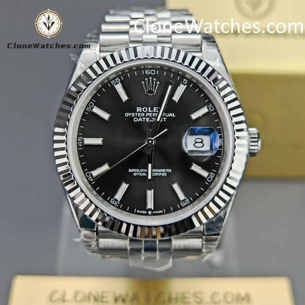 Rolex Super Clone Watches 1:1 DateJust Black Dial M126334 Jubilee 41MM 3235 Movement